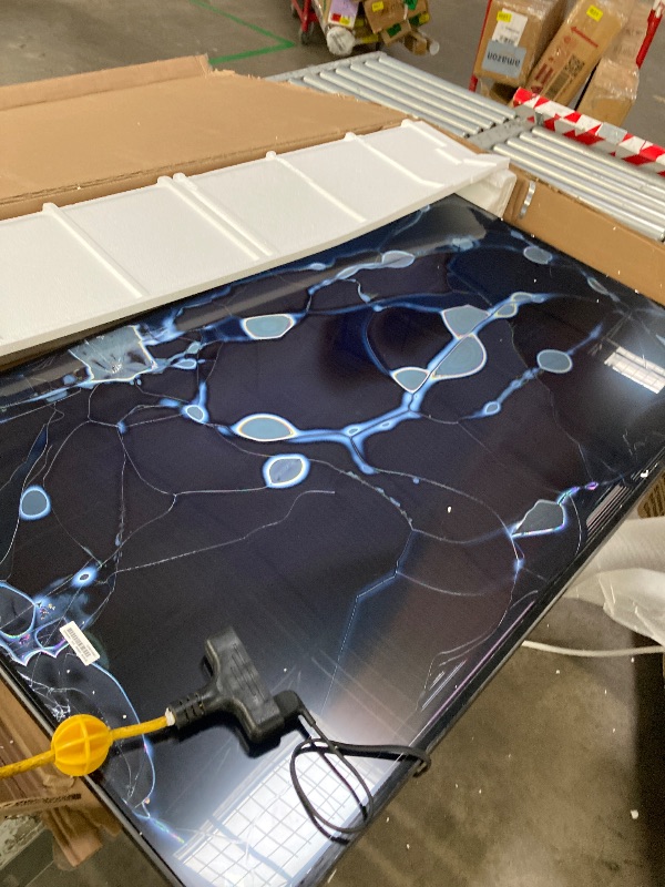 Photo 1 of **NO RETURNS NO REFUNDS-BROKEN-FOR PARTS ONLY****Samsung 55-Inch Class QLED Q7F Series Samsung Vision AI Smart TV (2025 Model, 55Q7F) Quantum HDR, Object Tracking Sound Lite, Q4 AI Gen1 Processor, 4K upscaling, Gaming Hub, Alexa Built-in NO RETURNS. NO RE