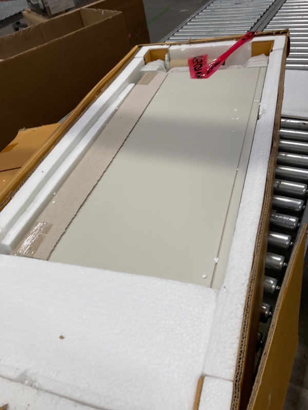 Photo 1 of **missing box 2 and 3, only use for parts**Homestyles Buffet of Buffets Off-White Server with Hutch and Natural Wood Top