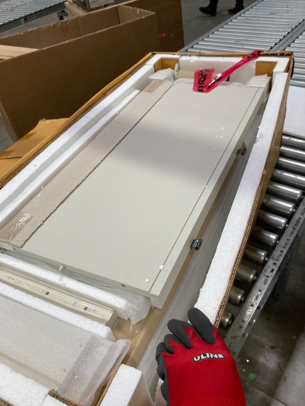 Photo 1 of **missing box 2 and 3, only use for parts**Homestyles Buffet of Buffets Off-White Server with Hutch and Natural Wood Top