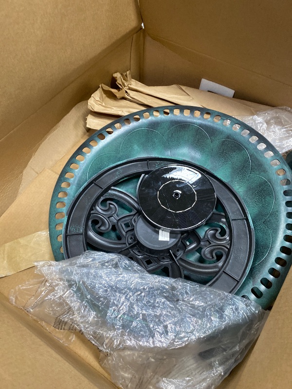 Photo 1 of ***MISSING PIECES -SELLING AS PARTS ONLY*** VIVOHOME Bird Bath with Solar Fountain for Outside, Polyresin Pedestal Bird Baths with Solar Powered Pump for Outdoor, Garden, Weather-Resistant Birdbaths with 20" Bowl, Green