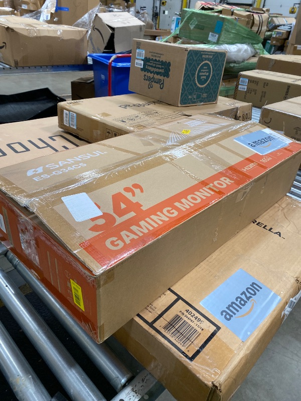 Photo 1 of *** NO RETURN - NO REFOUND***SANSUI 34-Inch Curved Gaming Monitor UWQHD 3440 x 1440P Up to 200Hz 165Hz Curved 1500R - PIP/PBP, OD 1ms, HDR, 300nits, sRGB 130%, DCI-P3 97%,AI Crosshair,HDMI2.1x2,DP1.4(Cable Included)