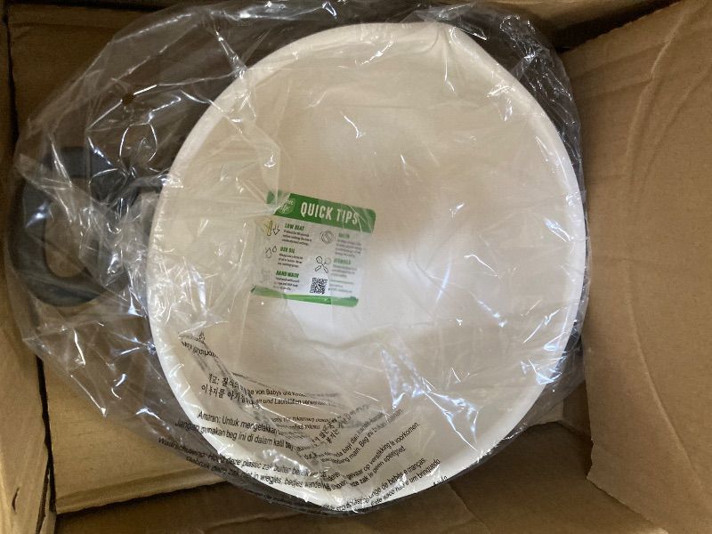 Photo 1 of **BENT LID***GreenLife 6QT Ceramic Nonstick Stockpot with Glass Straining Lid, PFAS-Free, Dishwasher Safe, Stay-Cool Handles, Oven Safe to 350°F, Wobble-Free Base, Even Heating, Black