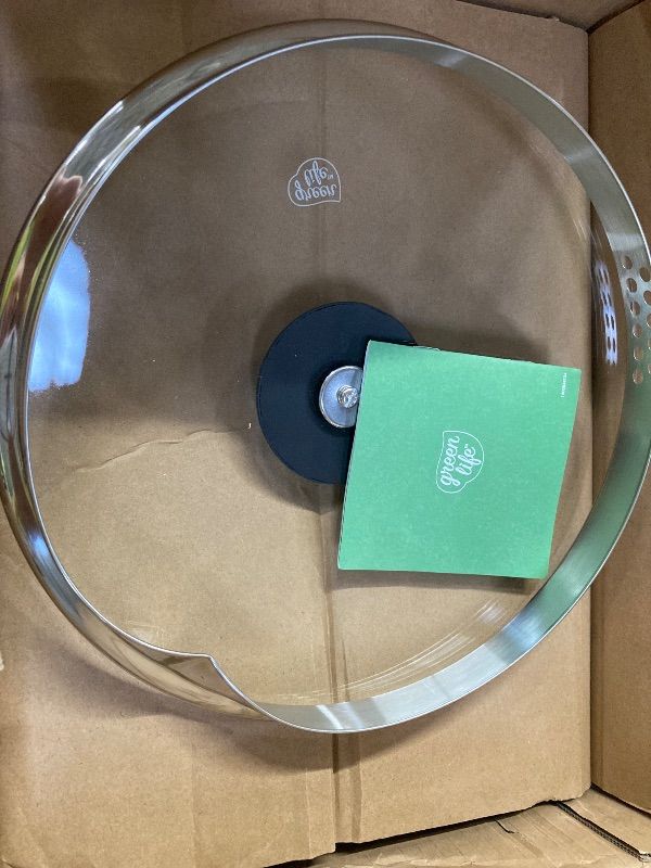 Photo 1 of **BENT LID***GreenLife 6QT Ceramic Nonstick Stockpot with Glass Straining Lid, PFAS-Free, Dishwasher Safe, Stay-Cool Handles, Oven Safe to 350°F, Wobble-Free Base, Even Heating, Black
