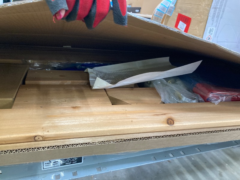 Photo 1 of ***BOX 4 OF 4 -MISSING PIECES -SELLING AS INCOMPLETE PARTS ONLY*** Backyard Discovery Beach Front Cedar Wood Swing Set with Wave Slide, Play Deck, Monkey Bars, Rock Wall Ladder, Shaded Picnic Area, Snack Bar, Belt Swings, Trapeze, Sandbox Area, Outdoor Pl