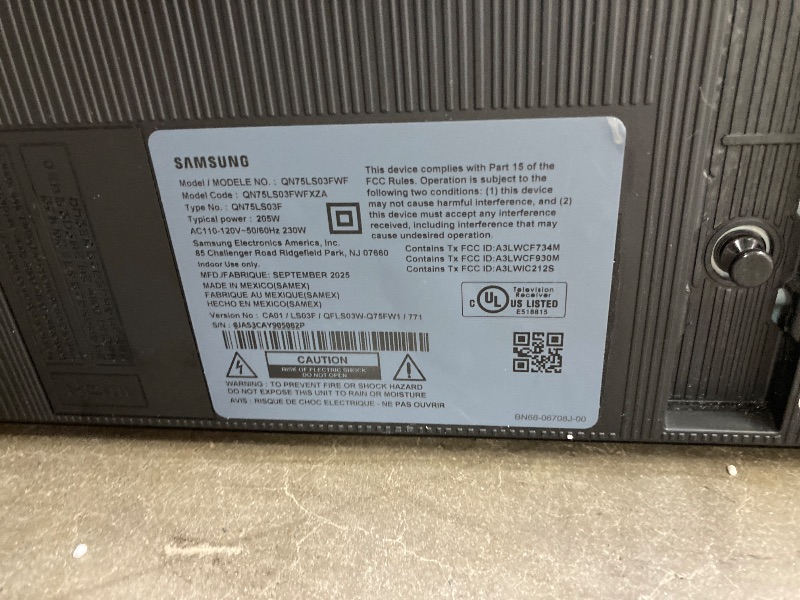 Photo 1 of **** no return no refunds no exchange****Samsung 75-Inch Class The Frame Pro LS03FW 4K Neo QLED Mini LED Smart TV (2025 Model) Slim Fit Wall Mount, Modern Frame Design, Wireless One Connect, NQ4 AI Gen3 Processor, Art Mode, Alexa Built-in