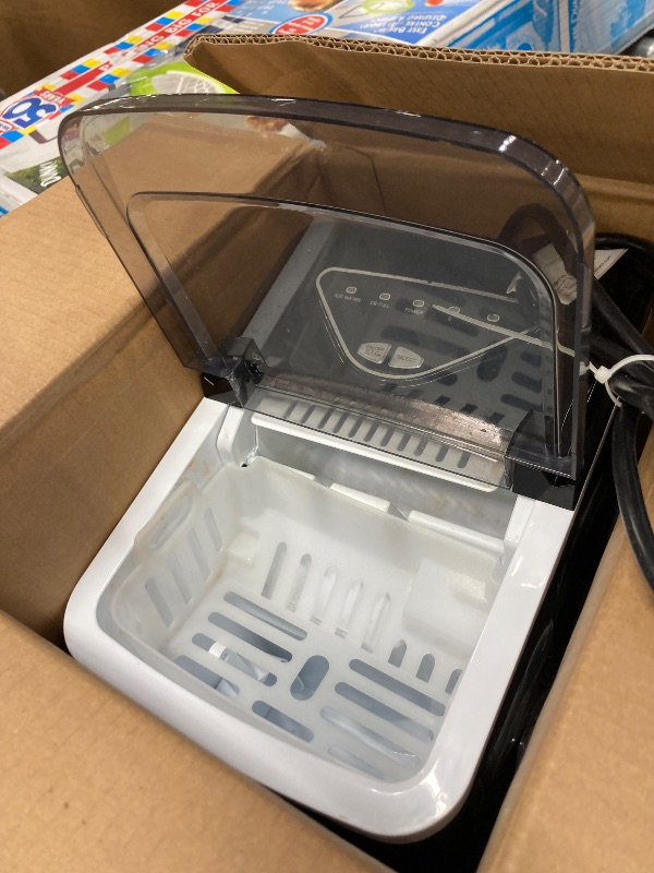 Photo 1 of ****SELLING AS PARTS ONLY -NON-FUNCTIONAL*** Silonn Ice Maker Countertop, 9 Cubes Ready in 6 Mins, 26lbs in 24Hrs, Self-Cleaning Ice Machine with Ice Scoop and Basket, 2 Sizes of Bullet Ice for Home Kitchen Office Bar Party