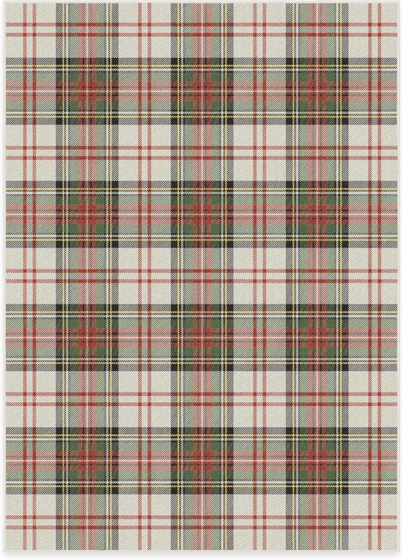 Photo 1 of  Washable Plaid Area Rug – Dress Stewart Tartan White 5x7, Stain-Resistant, Non-Slip – Medium Machine Washable Rugs for Living Room, Bedroom, Hallway, Entryway & Office