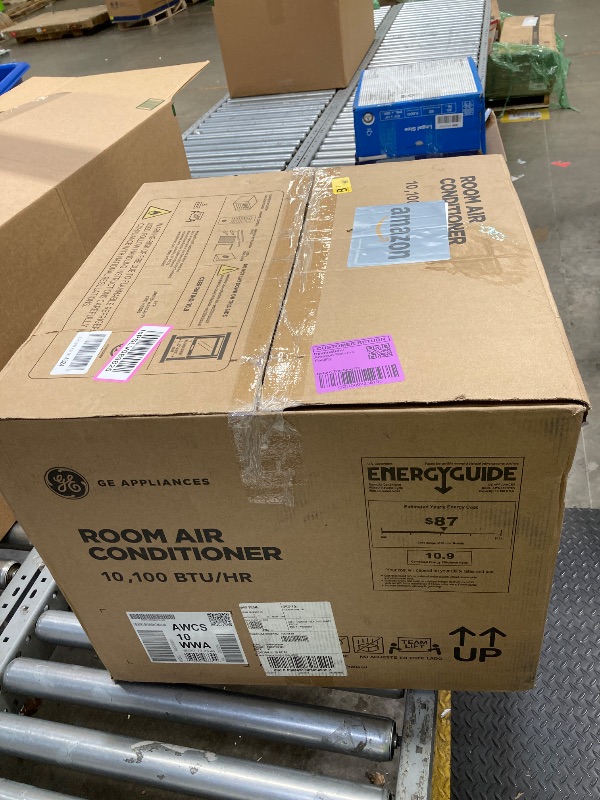 Photo 1 of ***DAMAGED-NON-FUNCTIONAL SELLING AS PARTS ONLY*** GE Window Air Conditioner 10,000 BTU for Rooms up to 450 sq ft., Wi-Fi Enabled, Energy-Efficient Cooling for Medium Rooms, Easy Install Kit, Control Using Remote or Smartphone App, White