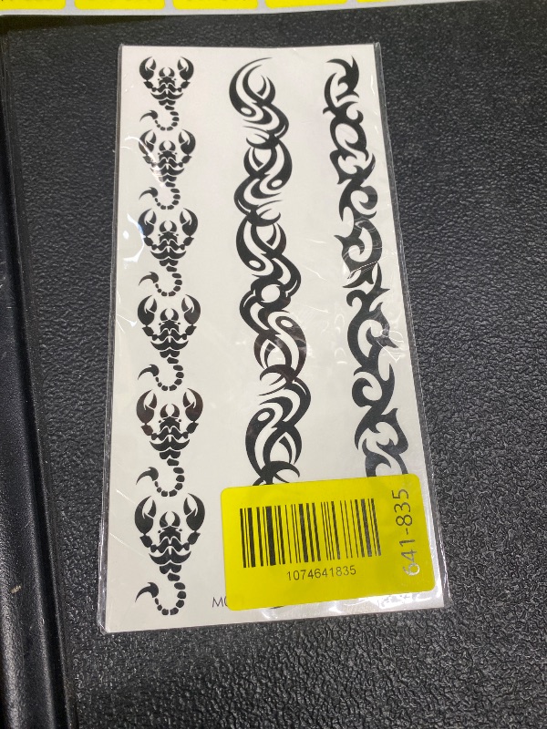 View 2 of **DIFFERENT DESIGNS**Cerlaza 10 Sheets Mix Tribal Fake Temporary Tattoos for Adult, Black Tribal Tattoo for Men Women, Realistic Semi Permanent Henna Christmas Decoration Tattoo Stickers That Look Real and Last Long