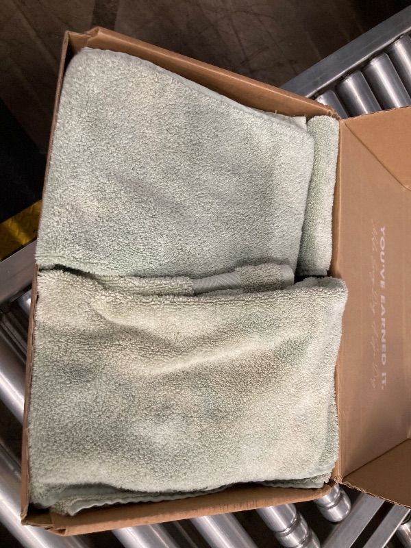Photo 1 of ***Located a Stained Towel, Picture enclosed***Alusa Home Ultra Soft & Plush Viscose from Bamboo Bath Towels - 700 GSM Luxury Bath Towels - 6 Piece Set - Super Absorbent & Quick Drying (Eucalyptus Green)