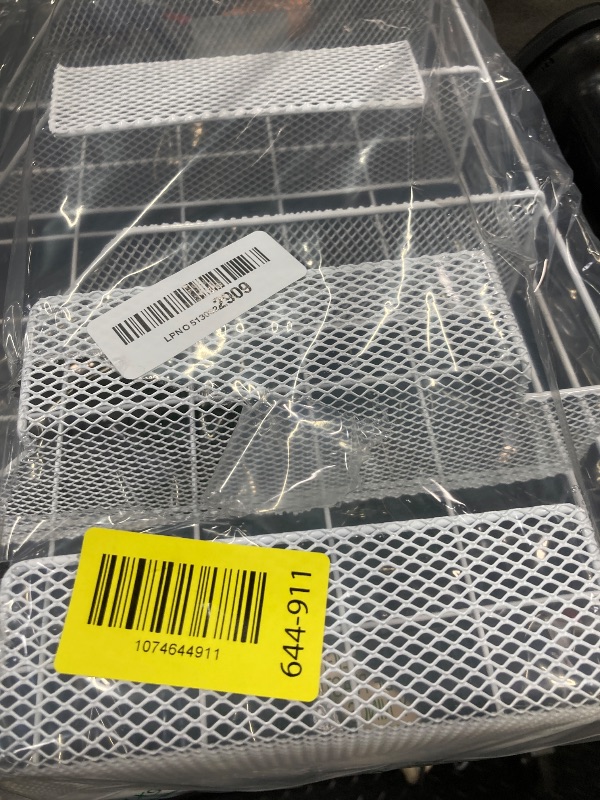 Photo 1 of **MISSING HARDWARE**YBM HOME 4-Compartment Wall Mount Kitchen Storage Organizer Holder Basket Pantry Caddy Wrap Rack for Aluminum Foil, Sandwich Bags - White 2232