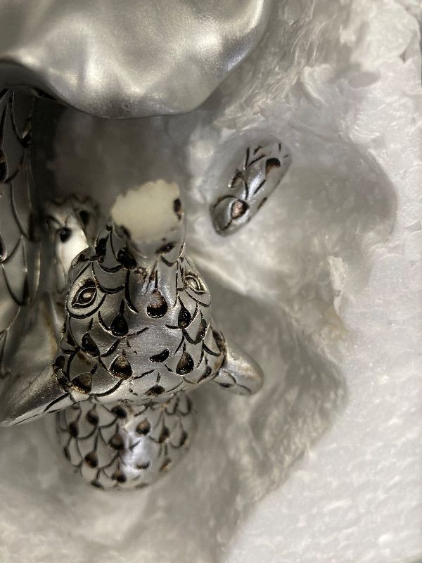 View 3 of ***NEEDS REPAIR***Vintage Silver Elephant Statue.Elephant Figurines Inspiring Good Luck,Health.Unique Elephant Gifts for Women,Moms.Elephant Home Decor Ornaments for Living Room,Bookshelf,Table Centerpiece,Office.***NEEDS REPAIR***