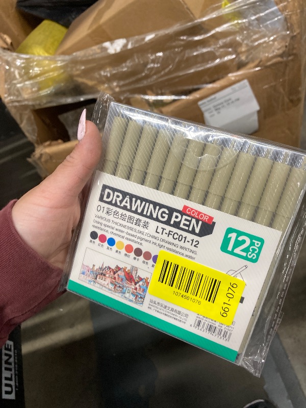 Photo 1 of 01 Micro Fineliner Drawing Art Pens, 12 Colors 0.25mm Extra Fine Point Pens, Please Test the Use on Clean Paper