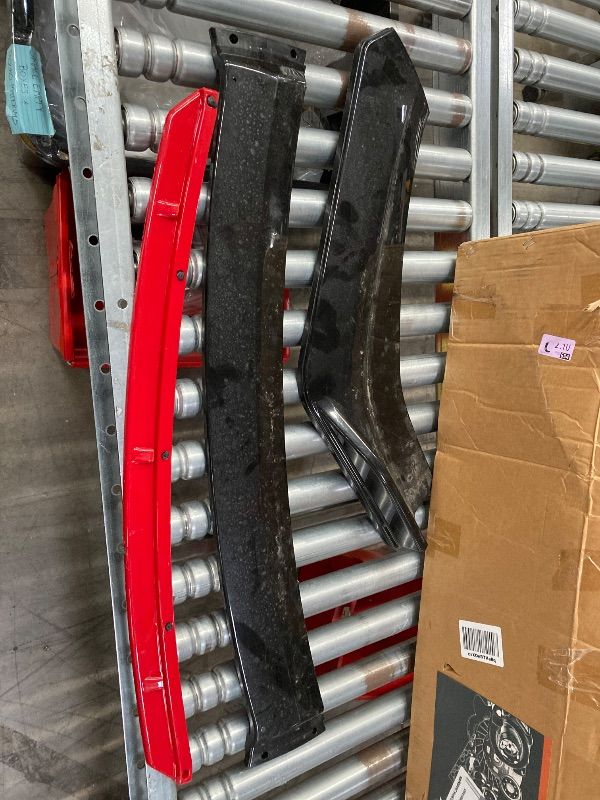 Photo 1 of **MISSING PARTS***labwork 4 Pieces Universal Car Front Bumper Lip Spoiler Splitter Body Kit Bright Black Red Tongue