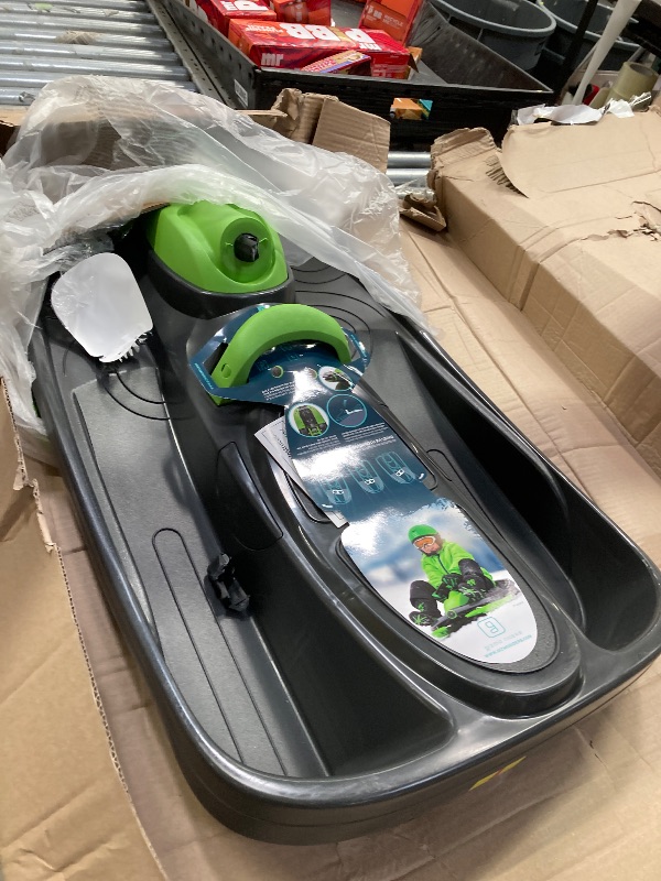 Photo 1 of ***Selling for parts only***Gizmo Riders Snow Sled for Kids, Adults - Toboggan Sled, Easy Turning Steering Wheel, Anti-Slip Seat, Pull Up Brake, Durable Plastic Sled, Lightweight, Snow Sleds, Age 3+, 260 lbs