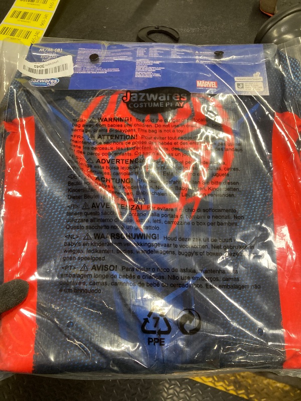 View 2 of ***Missing mask***MARVEL Miles Morales: Spider-Man Official Youth Deluxe Zentai Costume - Stretch Spandex with Hidden Zippers, Wrist Slits (M)***Missing mask***