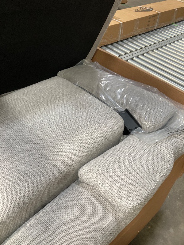View 3 of ***PARTIAL SET/BOX 1 ONLY***Marsail 89" Couch, 3-Seater Modern Sofa with Deep Seats, Comfy Upholstered Linen Sofas for Living Room, Apartment, Light Grey