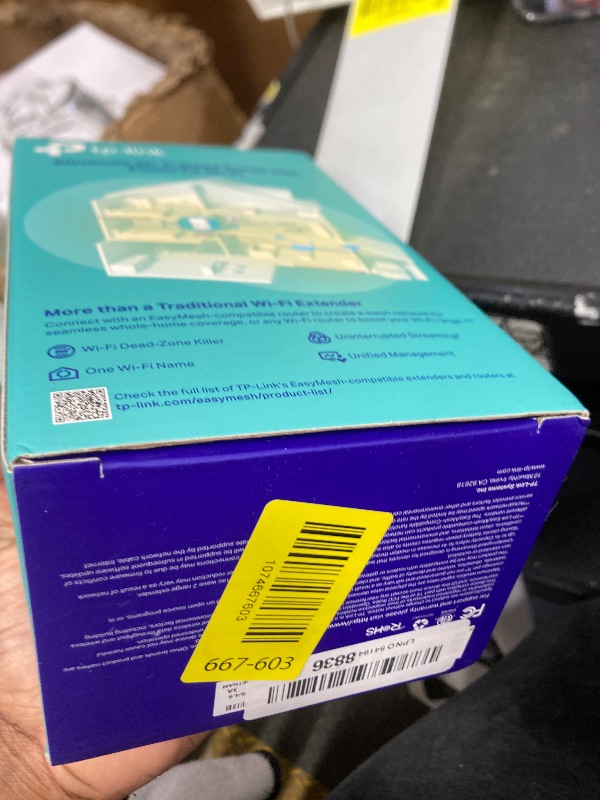 View 2 of ***One of the antennas is broken***TP-Link AX1800 WiFi 6 Extender Internet Booster, Covers up to 1500 sq.ft and 30 Devices, Dual Band Wireless Signal Booster Repeater, Gigabit Ethernet Port, AP Mode, OneMesh Compatible(RE600X)***One of the antennas is bro