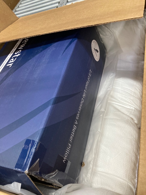 Photo 1 of **ONLY ONE***viewstar Bed Pillows Different Sizes Set of 2, Hotel Quality Cooling Down Alternative Gusseted Pillows for Side, Back, or Stomach Sleepers, White, King
