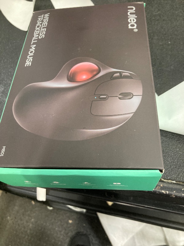 Photo 1 of ***Missing usb receiver***Nulea M501 Wireless Trackball Mouse, Rechargeable Ergonomic, Easy Thumb Control, Precise & Smooth Tracking, 3 Device Connection (Bluetooth or USB Receiver), Compatible for PC, Laptop, Mac, Windows.***Missing usb receiver***