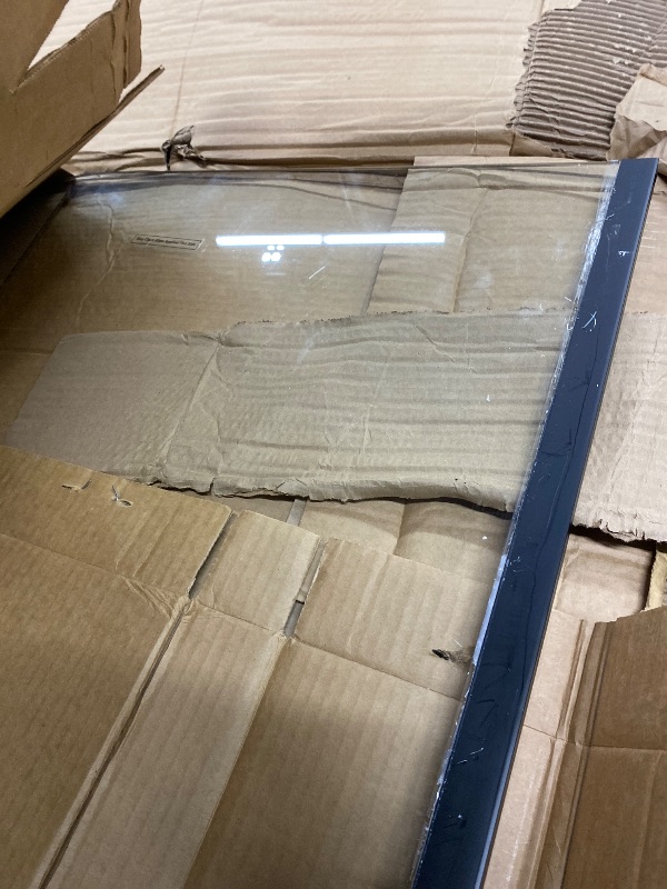 Photo 1 of ***PHOTO AND DESCRIPTION ARE FOR REFERENCE ONLY***Metro Screenworks Framed Tempered Glass Panel for Porch & Patio Panels, Outdoor Enclosures, (32-3/4" x 34-1/2", Black) Enclose Your Porch with Tempered Glass Panels - Glass Panel Replacement