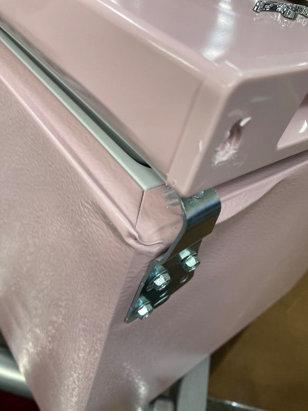 Photo 1 of **DAMAGED DOOR HANDLE AND HINGES***Frigidaire EFR176 1.6 cu. ft. Retro Bar Fridge with Side Bottle Opener (Pink)
