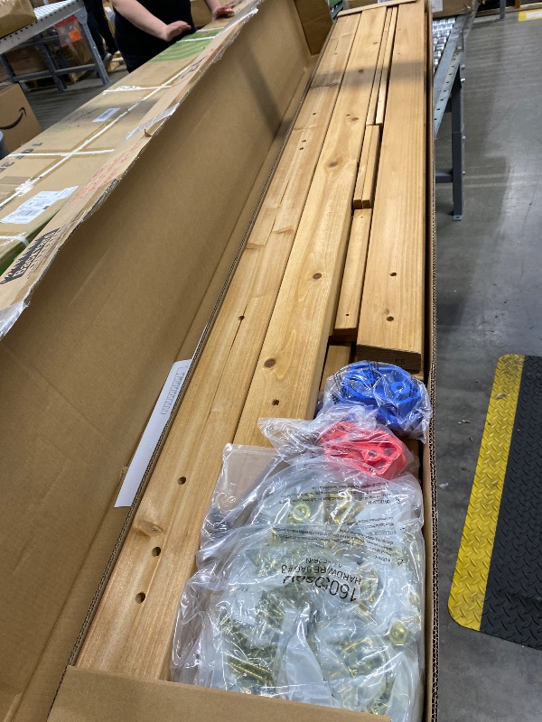 Photo 1 of *****ONLY BOX #2 OF 4*********Backyard Discovery Beach Front Cedar Wood Swing Set with Wave Slide, Play Deck, Monkey Bars, Rock Wall Ladder, Shaded Picnic Area, Snack Bar, Belt Swings, Trapeze, Sandbox Area, Outdoor Playset