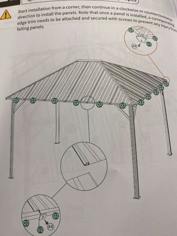 Photo 1 of ***Photo and description only***AirWire 10'x12' Gazebo Hardtop Gazebo, Aluminum Frame Pergola with Double Galvanized Steel Roof, Permanent Outdoor Metal Canopy with Curtain & Netting for Patio, Backyard, Deck, Dark Grey