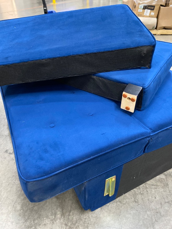 Photo 1 of ***PHOTO AND DESCRIPTION FOR REFERENCE ONLY***Bonzy Home Navy Blue Pushback Recliner Chair for Adults, Manual Fabric Accent Chair Recliner for Living Room Bedroom