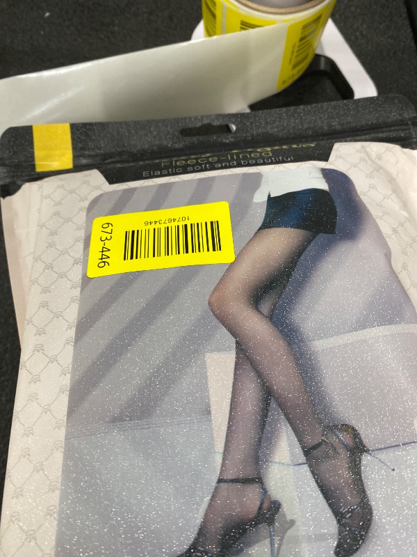 View 2 of ***PACK OF 3***Welvgnnce Fleece Lined Tights Sheer Women - Fake Translucent Warm Pantyhose Leggings Sheer Thick Tights for Winter Black