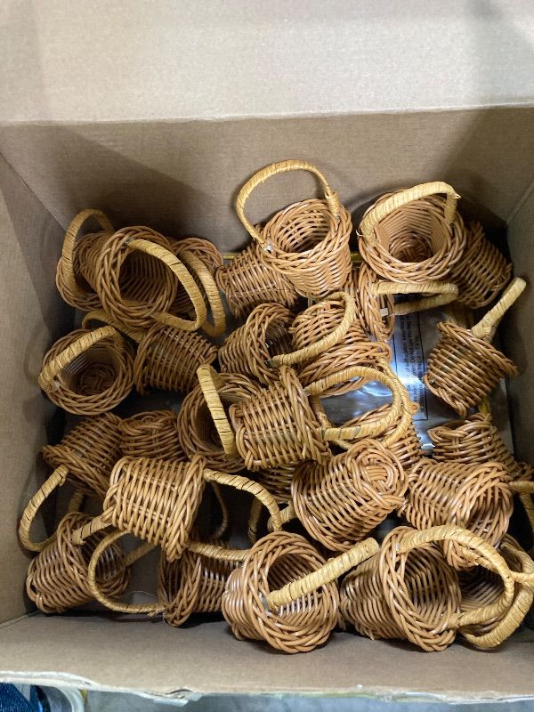 Photo 1 of ***MISSING PIECES -SELLING AS IS ***Seenelling 30 pcs Easter Gifts Bulk, 3.1 in Woven Basket, Bunny Party Favor, Team Appreciation Gift