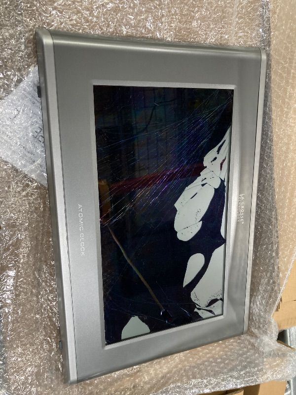 View 4 of **BROKEN SCREEN/PARTS ONLY***La Crosse Technology 513-21867-INT Extra-Large Slim Atomic Digital Clock with Backlight