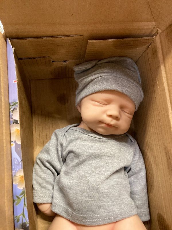 Photo 1 of **MISSING PANTS*****USED AND HAS SOME SLIGHT DAMAGE***Lifelike Reborn Baby Dolls Boy - 18-Inch Baby Soft Body Realistic-Newborn Baby Doll Full Silicone Baby Dolls with Toy & Gift Box for Kids***USED AND HAS SOME SLIGHT DAMAGE****MISSING PANTS***