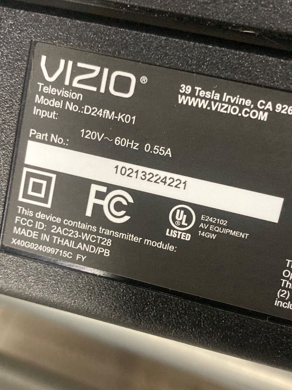 Photo 1 of ***MISSING PARTS -SELLING AS IS *** VIZIO 24-inch D-Series FHD LED Smart TV w/Bluetooth Headphone Capable, AMD FreeSync & Alexa Compatibility, D24fM-K01, 2023 -Model  ***REMOTE & LEGS ARE NOT INCLUDED***