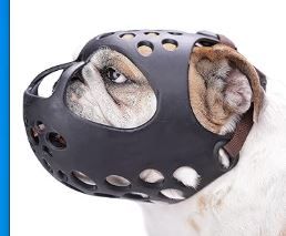 Photo 1 of 
BARKLESS Dog Muzzle for Short Snout, Soft English Bulldog Muzzle for Biting, Chewing