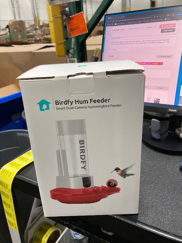 Photo 1 of **MISSING PARTS**Birdfy Hummingbird Feeder with Dual Cameras - 2K HD Smart Cameras Solar Powered, Close-Up Bird Video/Live Watching & Instant Notifications, Ant Moat & Leakproof - 20oz