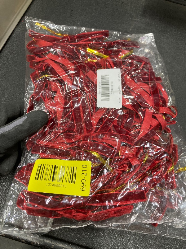 Photo 1 of *2 pack* Velvet Bows for Christmas Tree, 36 Pcs 5" x 7" Twist tie Bows Door Garland Decor Bow Decorations for Gift Wrapping,Christmas Tree, Cups (Burgundy)
