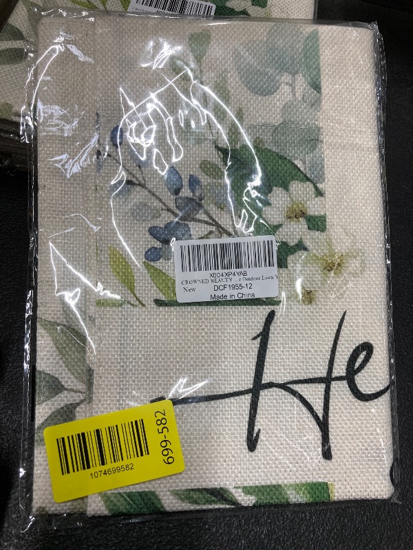 Photo 1 of ***POST NOT INCLUDED***CROWNED BEAUTY Easter Garden Flag He is Risen 12x18 Inch Double Sided Floral Cross Holiday Decoration for Outdoor Lawn Yard***POST NOT INCLUDED***