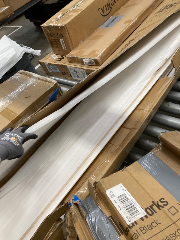 Photo 1 of *Box damaged* LARWORKS WPC Slat Wall Panels 8 Pack 96" x 8.2", Waterproof Fluted Wall Paneling, Accent 3D Wall Panel for Wall Decor, Bathroom, Bedroom, Office - Widen Low Grille Oak (Cover Approx.44 sq.ft)