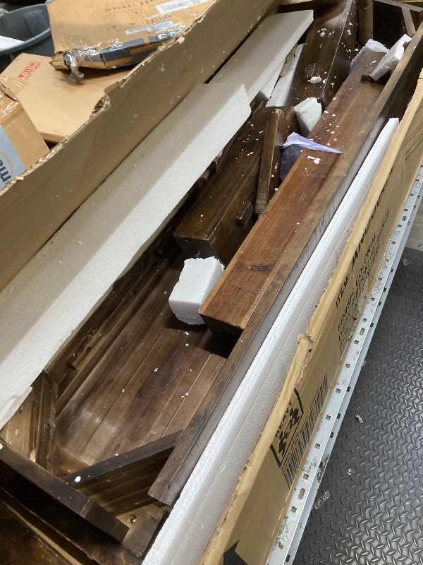 Photo 1 of *Pieces loose?/Used* Durango Rustic Farmhouse Style 60-Inch Wood Bench - Industrial Modern Accent Furniture with Solid Wood Seat for Entryway, Dining Room, Hallway, Foyer, or Kitchen by Alaterre Furniture
