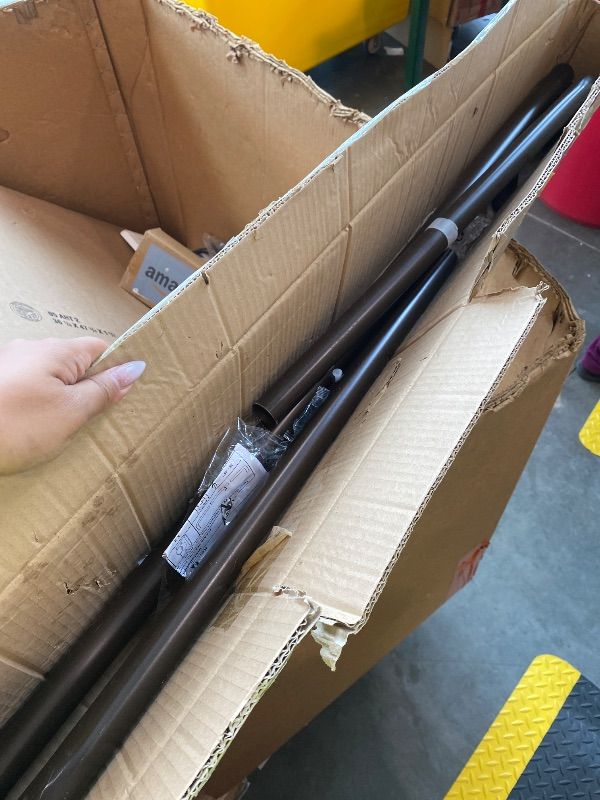 Photo 1 of 1 1/4 Diam Large Room Darkening Rods, 48-84Inch(4-7ft) Length Telescoping Wrap Around Curtain Rods For Bedroom Living Room Kitchen, Matte Black