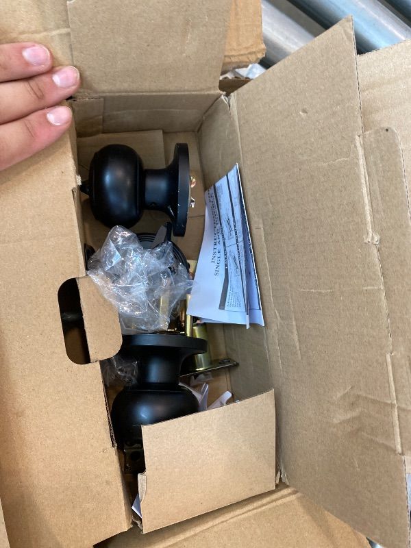 Photo 1 of [NO KEYS!!] AEEKEL Exterior Door Knob with Lock and Key, 3 Pack Keyed Alike Entry Door Knob for Front Door Lock Set, Matte Black Exterior Door Knob and Single Cylinder Deadbolt Set