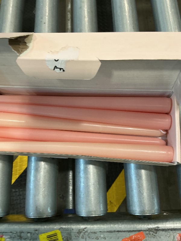 Photo 1 of 10 Inch Flesh-Pink Taper Candles for Home Decoration, 10 Pack Unscented Candlesticks for Dinner Wedding Party, Smokeless and Dripless Candle Sticks