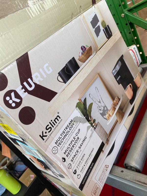 Photo 1 of **UNTESTED**
Keurig K-Slim Single Serve K-Cup Pod Coffee Maker, Multistream Technology, 3 Brew Sizes, Slim and Sleek Design, 46oz Removable Reservoir, Black