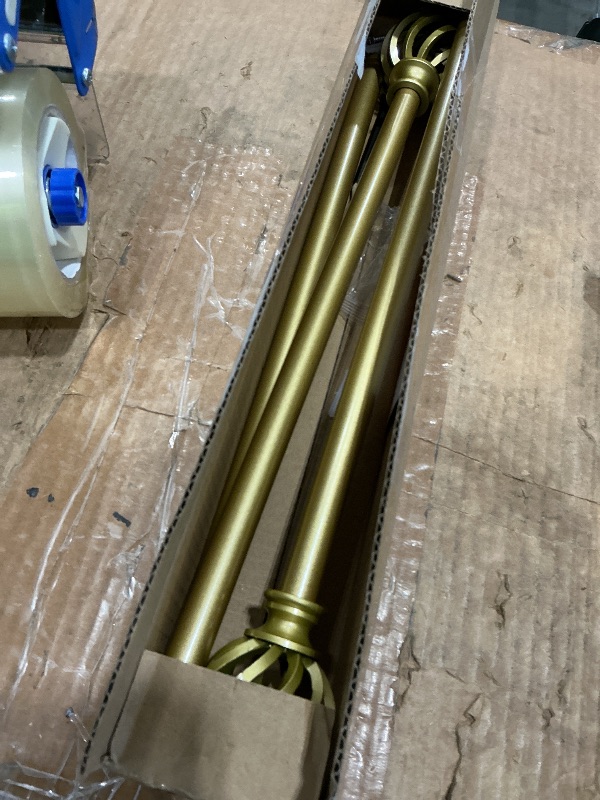 Photo 1 of **MISSING PARTS**
Curtain Rods No Drilling for Windows 28 to 48 Inch, 5/8 Inch Diameter Renter Friendly Gold Curtain Rod with 3M Adhesive Brackets for Bedroom/Apartment/Bathroom