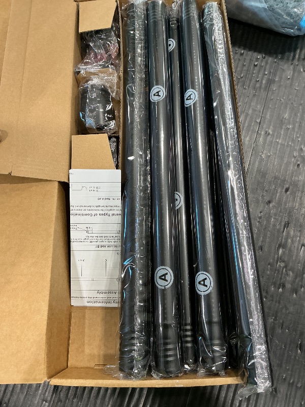 Photo 1 of 1” Diameter Curtain Rods Itself is 30 to 144 inch 1 Pack Fit 30-142 inch, 66 to 120 inch Window with Heavy Duty Adjustable Rod Matte Black Splicing Metal Extra Long Curtain Rod for Windows