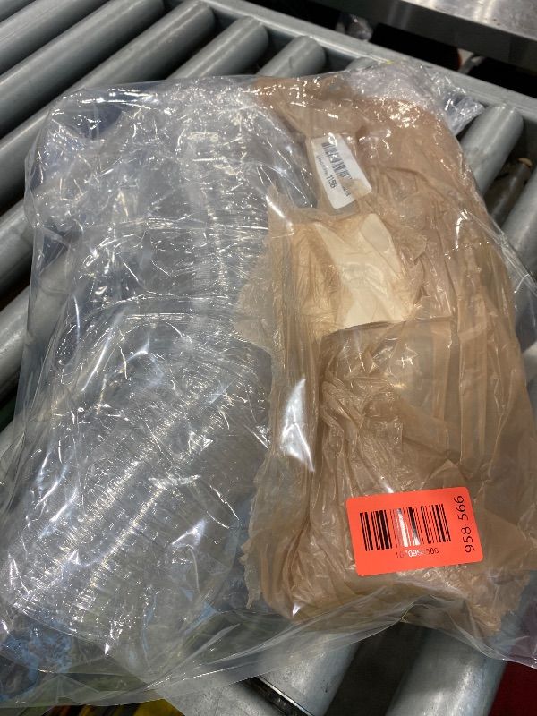 Photo 1 of [100 Sets-16 oz.] Plastic Cups With Dome Straw Slot Lids PET Crystal Clear Disposable Togo Cup BPA Free For Party Ice Cold Drinks Coffee Tea Parfait Dessert Smoothie Bubble Boba Fruit Milkshake Slush