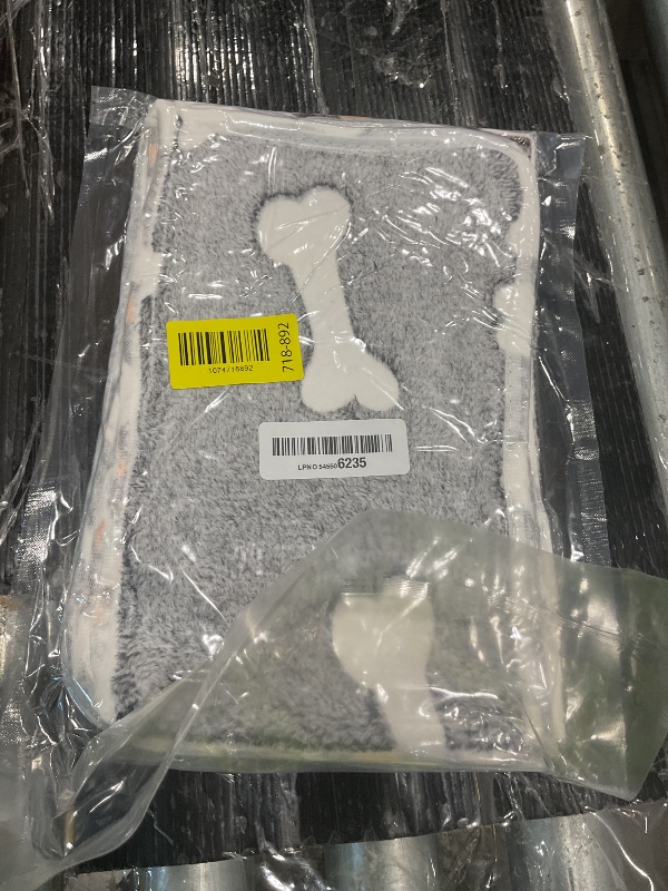 Photo 1 of 1 Pack 3 Puppy Blankets Super Soft Warm Sleep Mat Grey Cute Print Fluffy Fleece Pet Flannel Throw Dog Blankets for Small Dogs Cats,Star&Bone&Love- Small (23"x15")