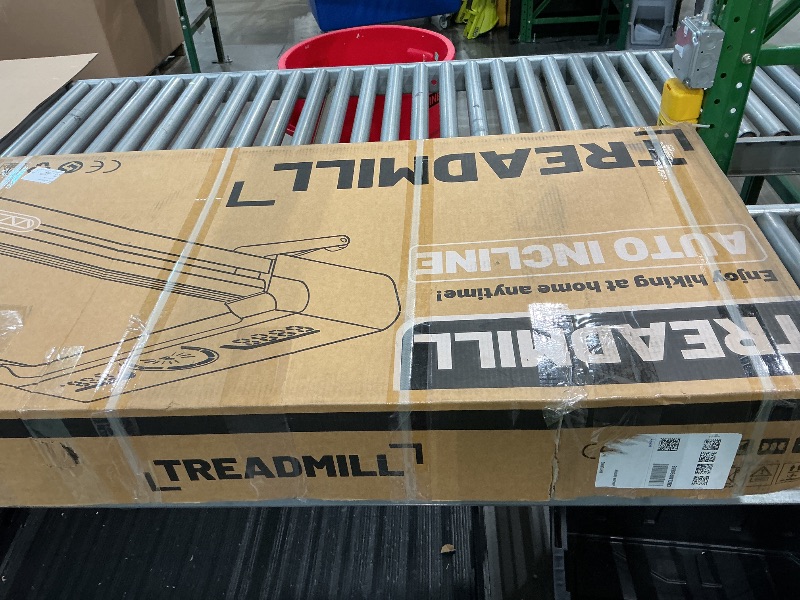 Photo 1 of **NON-FUNCTIONAL**
TRAILVIBER Walking Pad Treadmill with 12% 9-Level Auto Incline, 450 lbs Capacity RGB LED Screen, Bluetooth Speaker Under Desk Treadmill, Compact Treadmills for Home Hiking, Black