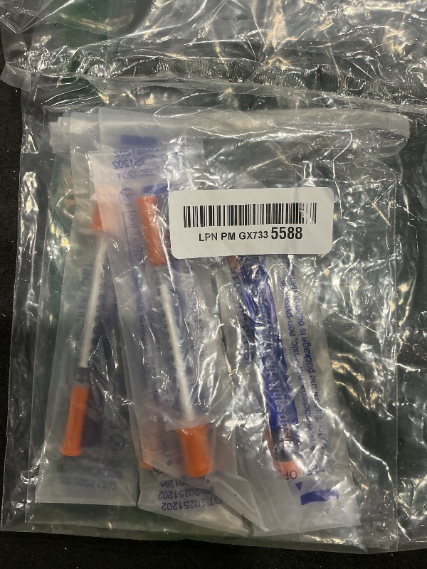 Photo 1 of 0.5ml 31G 8mm Syringe with Needle, Individually Wrapped, Pack of 10